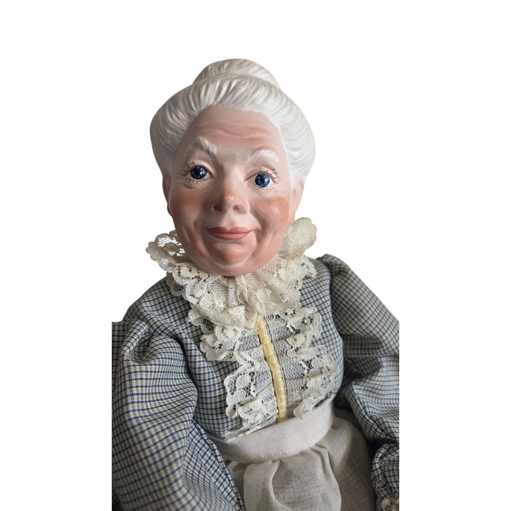 Rare Vintage 1967 Rad© Ceramic Rope‎ Jointed Posable Signed Doll Mrs. Clause ?
